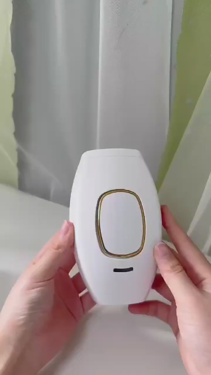 LumaSmooth IPL Hair Removal Device - Front view showing sleek white design"